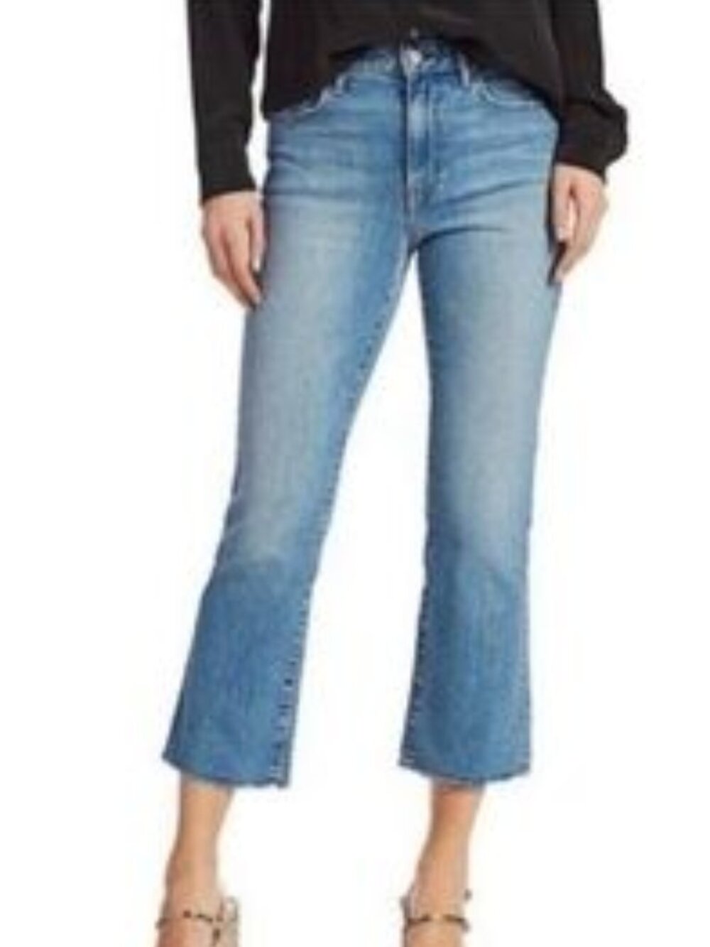 Trave Light Wash Straight-Leg Cropped Jeans